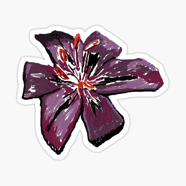 Maroon Lily Sticker