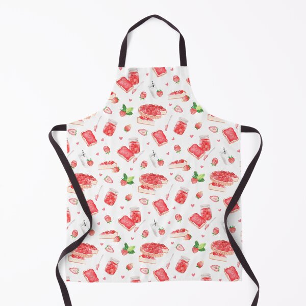 Item preview, Strawberry sweets. Pie, jam, toast and strawberries with milk. Watercolor drawing. designed and sold by Trilisti.