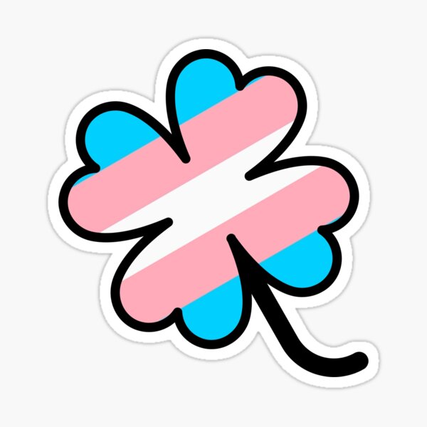 Trebol Blanco TRANS PRIDE clover Sticker