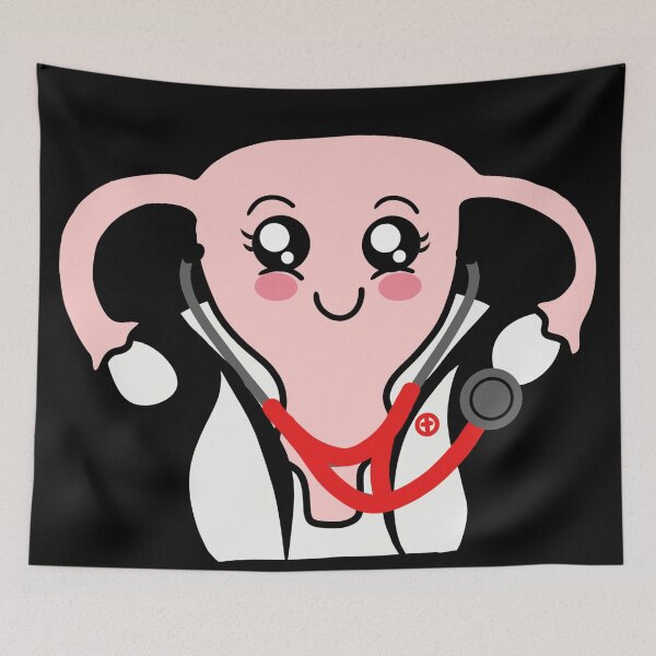 Item preview, Gynecologist uterus with stethoscope red designed and sold by Mermaidssparkle.