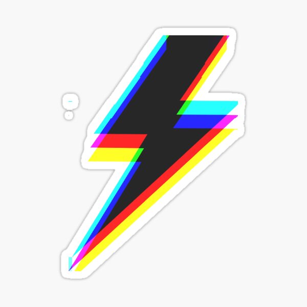 Lightning Glitch Effect Sticker for Sale by Color-Toonix
