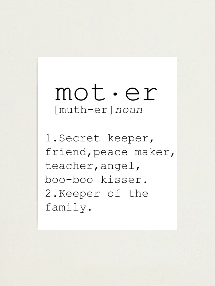 Mothers Day Gifts, Funny Mom Gifts, Mom Definition Print, Mother
