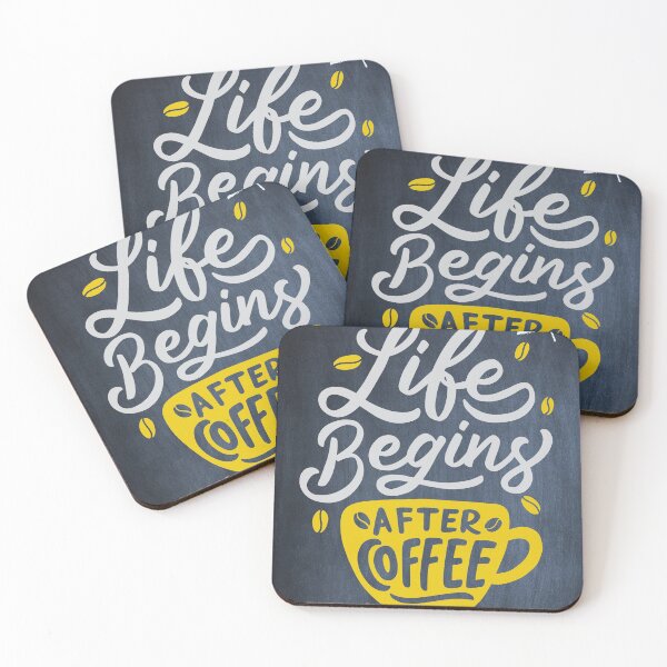 Item preview, Life begins after Coffee — ☕ Coffee blackboard lettering quote designed and sold by GreekTavern1979.
