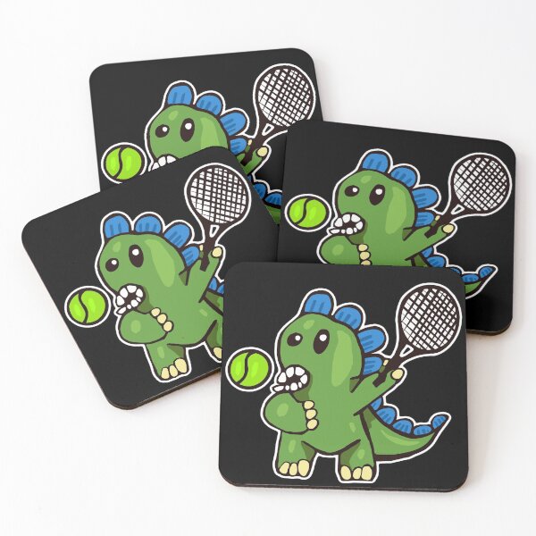 Item preview, Dinosaur Playing Tennis designed and sold by wildjellybeans.
