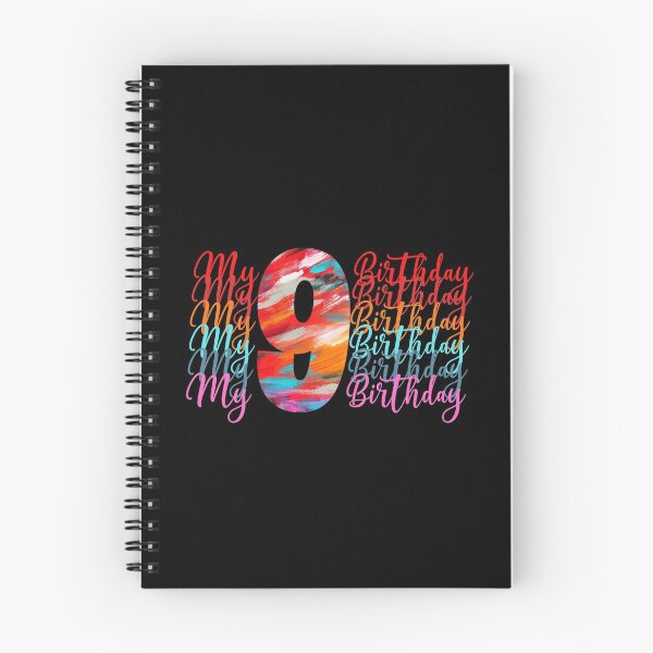 Aperçu de l'œuvre Mon 9e anniversaire, Art coloré anniversaire, numéro neuf anniversaire, mon neuvième anniversaire créée et vendue par Ta ~ won.