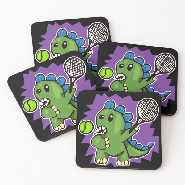 Item preview, Dinosaur Playing Tennis Purple designed and sold by wildjellybeans.