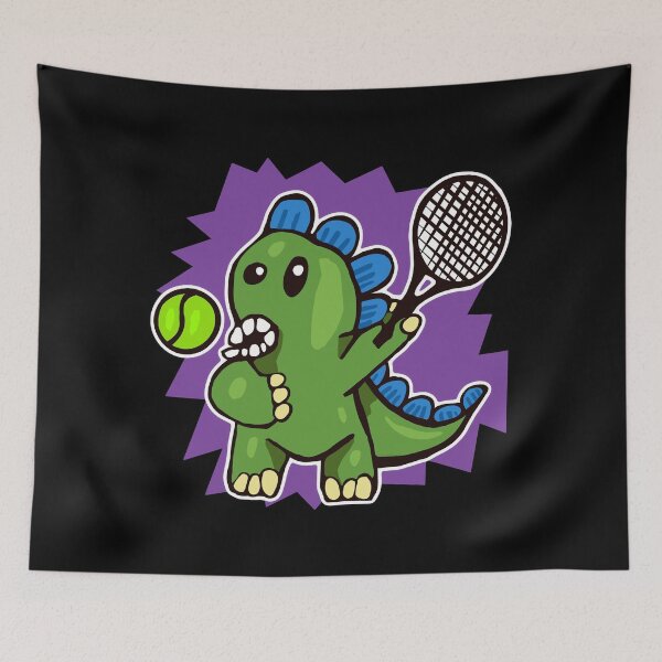 Item preview, Dinosaur Playing Tennis Purple designed and sold by wildjellybeans.