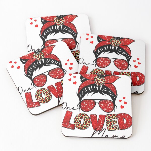 Item preview, Cute Messy Bun Leopard Plaid Valentines Day One Loved Mama designed and sold by AaronWeedo.
