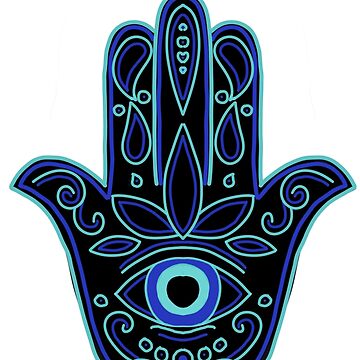 Evil eye hamsa hand blue eye spiritual hand