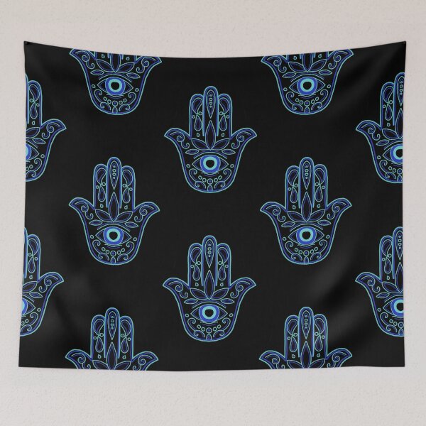 Item preview, Evil eye hamsa hand / blue eye spiritual hand designed and sold by AkiruzArt.