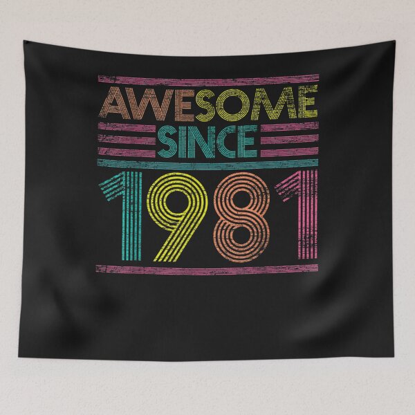 Item preview, Awesome Since 1981 40th Birthday Gifts 41 Years Old T-Shirt designed and sold by TinaWinsor.
