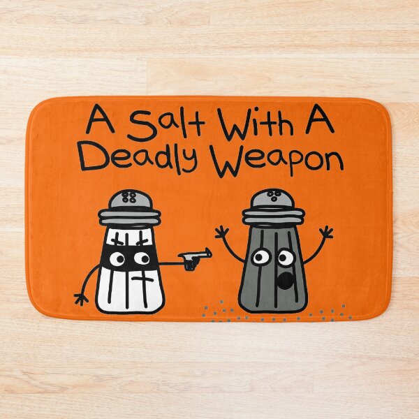 Item preview, A salt with a deadly weapon - funny cartoon designed and sold by CeeJayyAU.