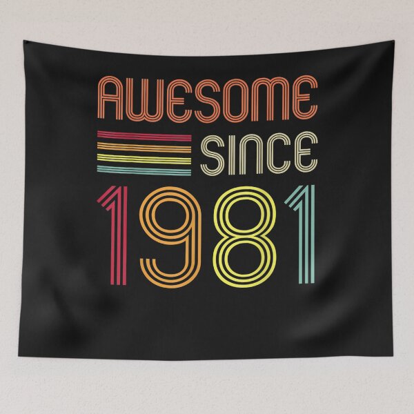 Item preview, Awesome Since 1981 41st Birthday Retro T-Shirt designed and sold by TinaWinsor.