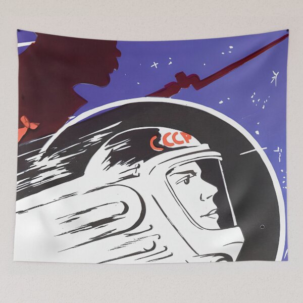 Item preview, Zooming Soviet cosmonaut alongside a revolutionary soldier. CCCP designed and sold by SovietPosters.