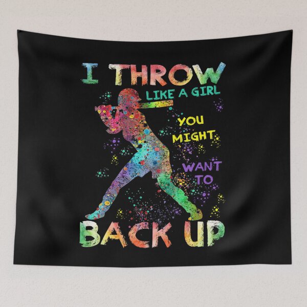 Item preview, I Throw Like A Girl You Might Want To Back Up Softball Gifts designed and sold by Teobaldo.