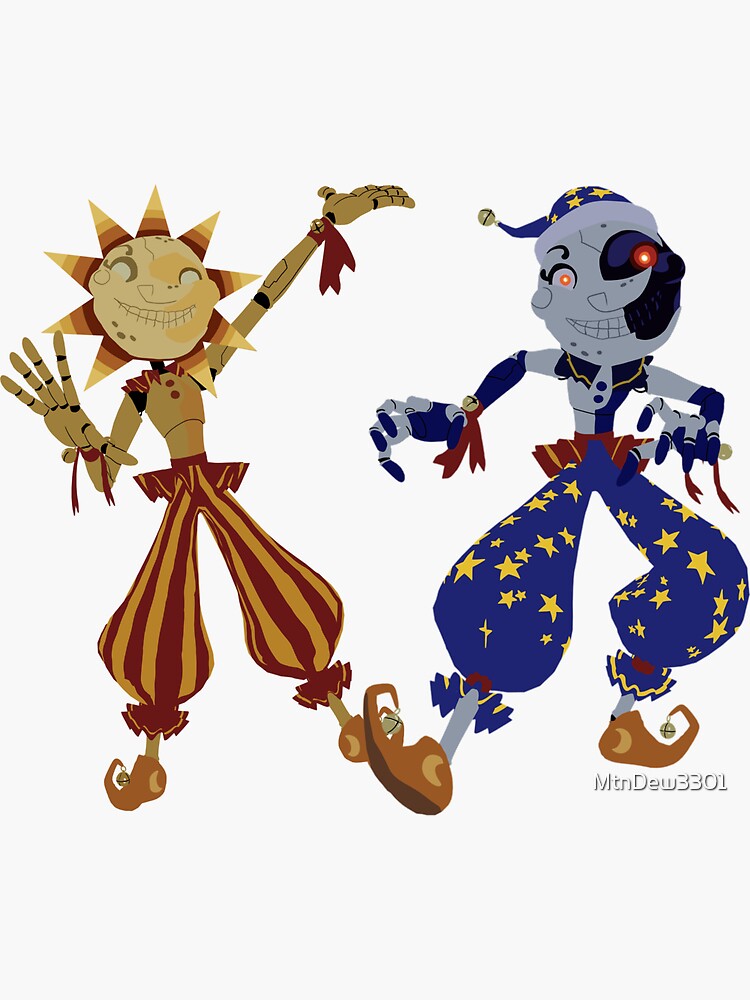 Sun & Moon Animatronics Sticker for Sale by MtnDew3301