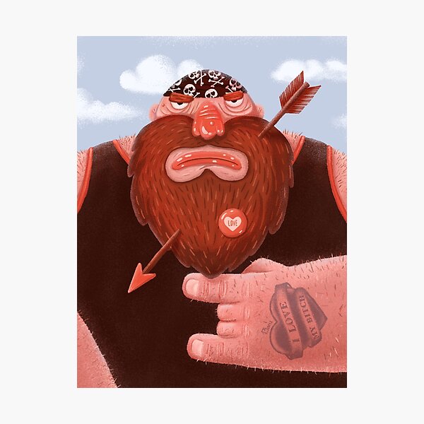 Biker in love Photographic Print