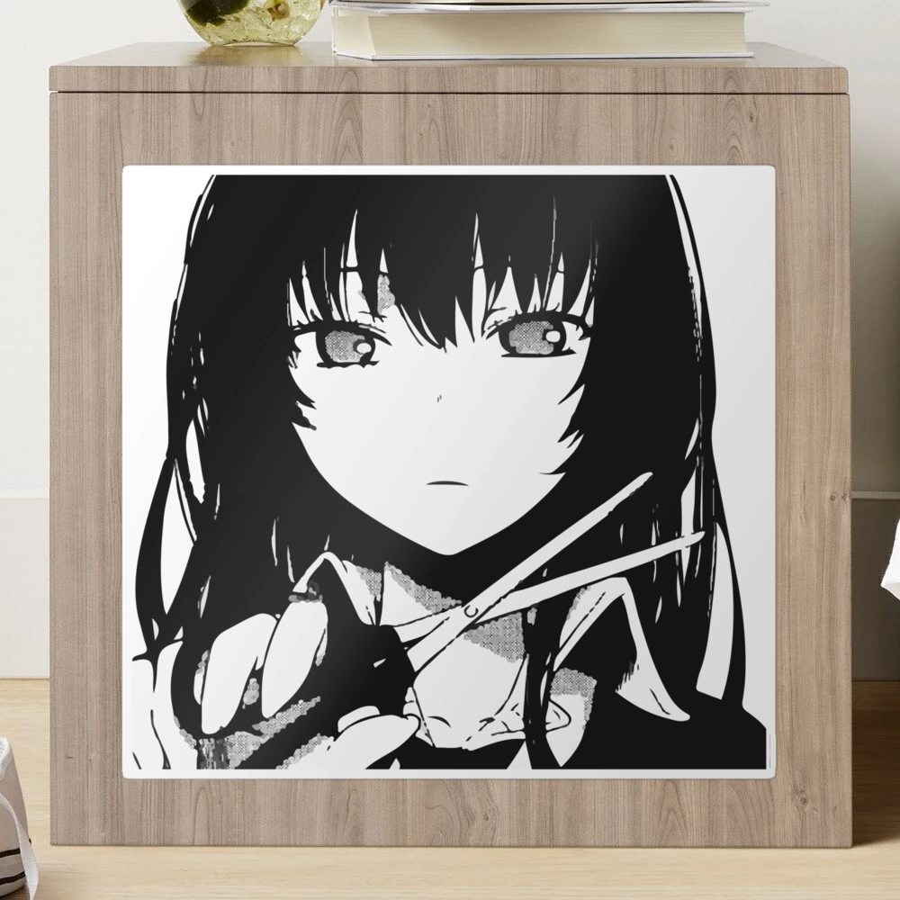Raster dark anime girl sticker ilustração do Stock