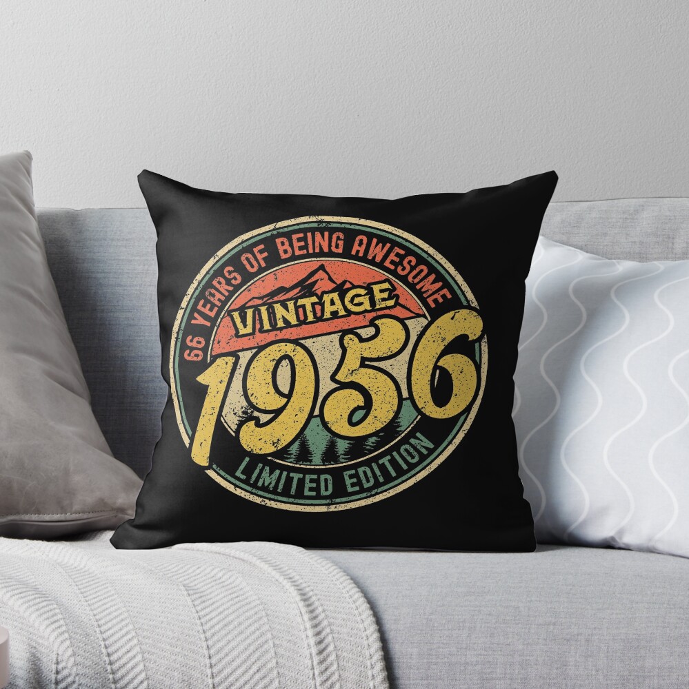 Vintage Limited Edition 65 Years Old Birthday 65 Years Old Legend 65th Birthday Vintage October 1956 Throw Pillow 16x16 Multicolor
