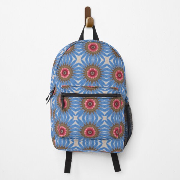 Item preview, Specially designed geometric flower pattern in blue, pink and red designed and sold by Jonnekesart.