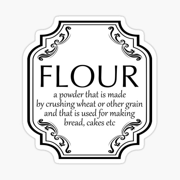 SET OF 20 Kitchen Food Labels Flour, Sugar, Powdered Sugar, Brown Sugar,  Etc. Vinyl Sticker ONLY 