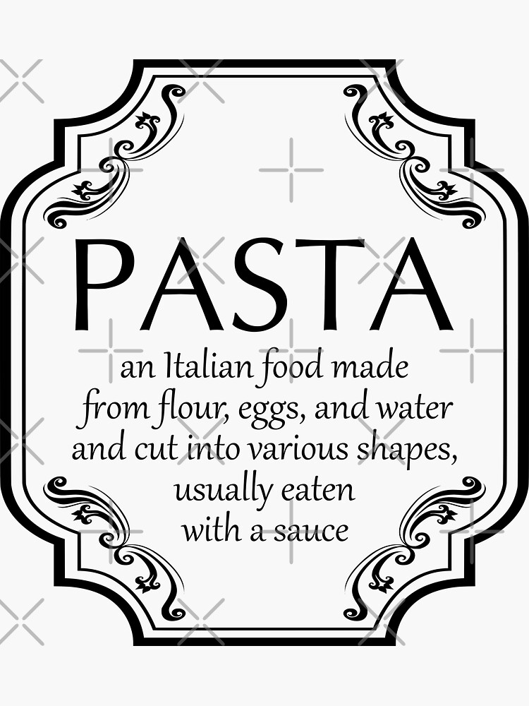 "Vintage Pasta Label with Definition" Sticker for Sale by GinaBirki