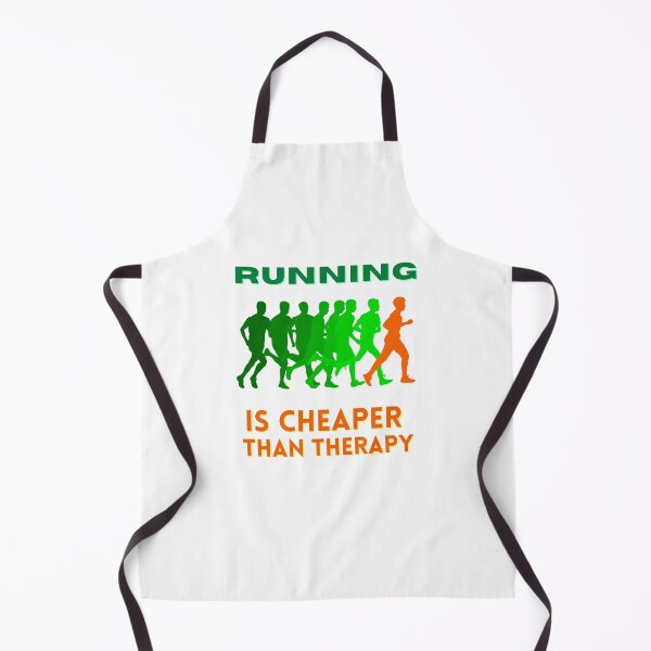 Item preview, Running Is Cheaper Than Therapy - Green/Orange designed and sold by hijackhippo.
