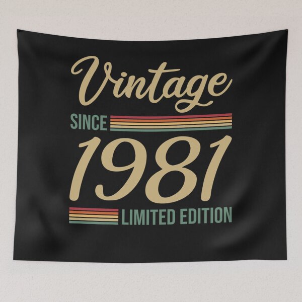 Item preview, Vintage since 1981 Limited Edition Gift T-Shirt designed and sold by TinaWinsor.