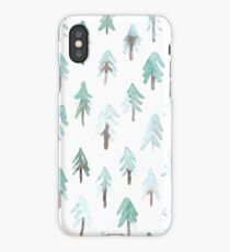 Little watercolor fir trees iPhone Case/Skin