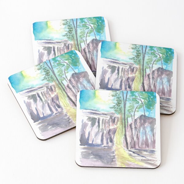 Item preview, Ozark Hiking Watercolor Trail Scene  designed and sold by artshop77.