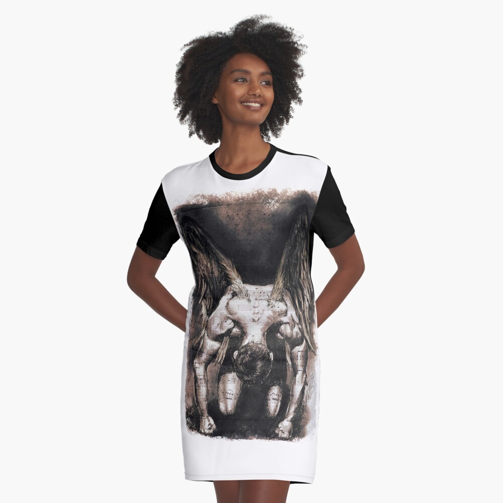 Fallen angel, Opera and Fantasy Graphic T-Shirt Dress