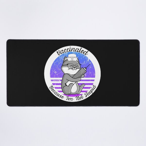 Item preview, Cute Nurse Gray Cat Vaccinated Because I'm Not Stupid designed and sold by AmeliaStore1.