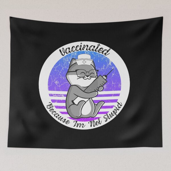 Item preview, Cute Nurse Gray Cat Vaccinated Because I'm Not Stupid designed and sold by AmeliaStore1.