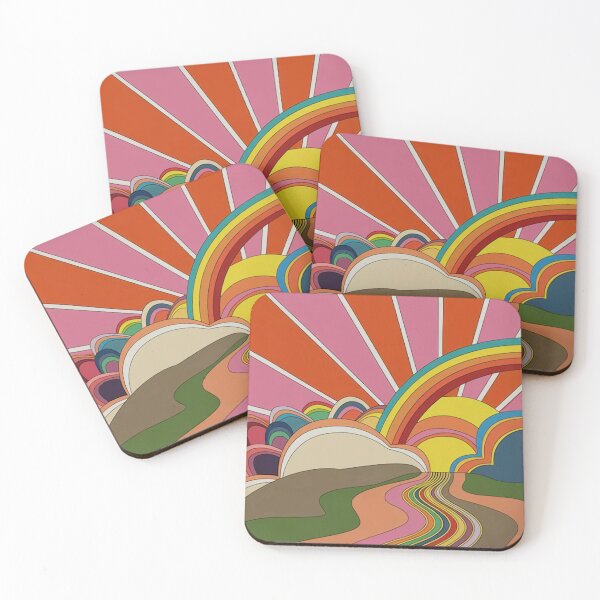 Item preview, 70's Psychedelic Rainbow & Sunset Trippy Posters designed and sold by Dorianbubble.