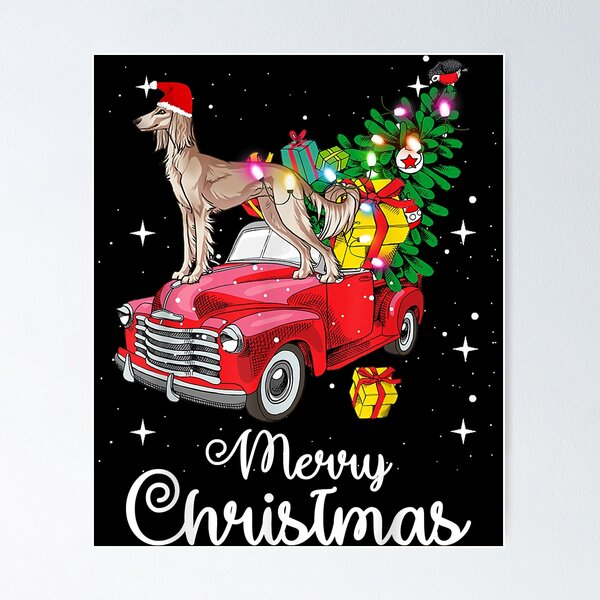 Item preview, Saluki Ride Red Truck Christmas Pajama Funny Dog T-Shirt designed and sold by MichelleSmith90.