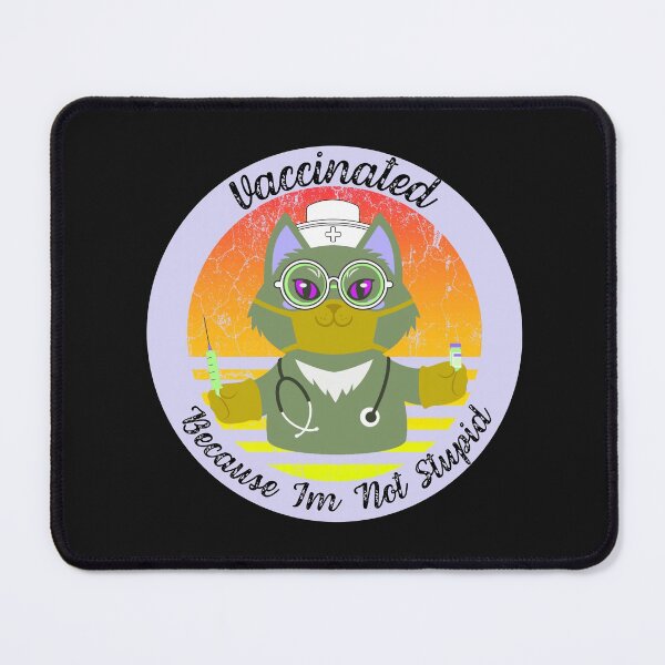 Item preview, Funny Nurse Green Cat Vaccinated Because I'm Not Stupid designed and sold by AmeliaStore1.