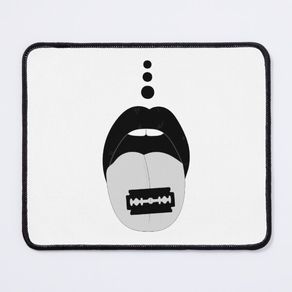 Item preview, black and white rooling tongue clasic T-shirt designed and sold by Alaeddine-Shop.