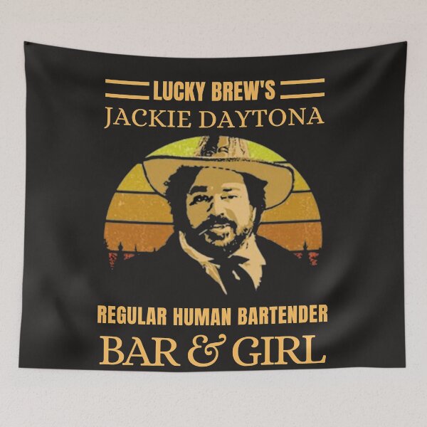Item preview, LUCKY BREWS JACKIE DAYTONA REGULAR HUMAN BARTENDER BAR AND GIRL VINTAGE RETRO  Essential T-Shirt designed and sold by Christindal.