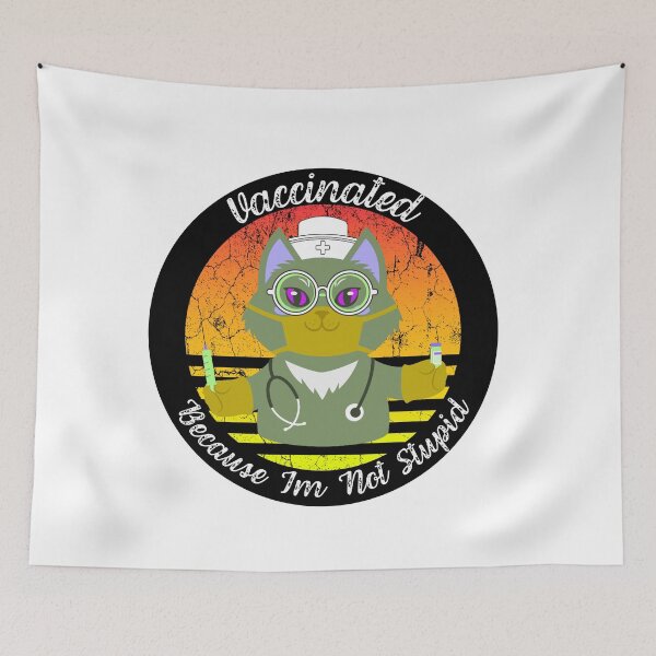Item preview, Funny Nurse Green Cat Vaccinated Because I'm Not Stupid designed and sold by AmeliaStore1.