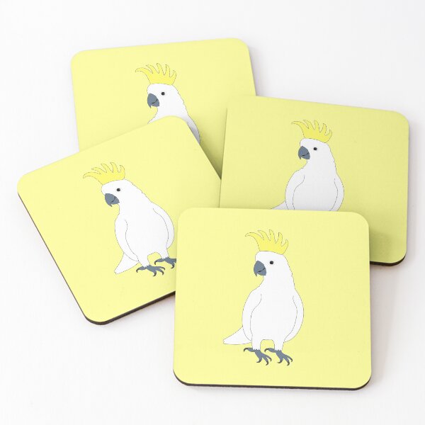 Item preview, Sulphur-crested cockatoo on Pastel Yellow designed and sold by Digitaldingo.