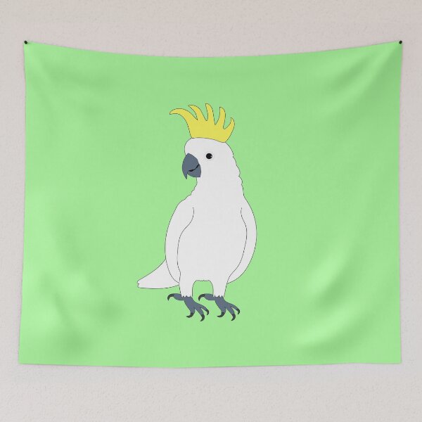 Item preview, Sulphur-crested cockatoo on Pastel Green designed and sold by Digitaldingo.