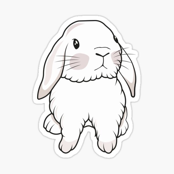 Item preview, Bunny Lover Cute Holland Lop Bunny White designed and sold by ChillCozyCorner.