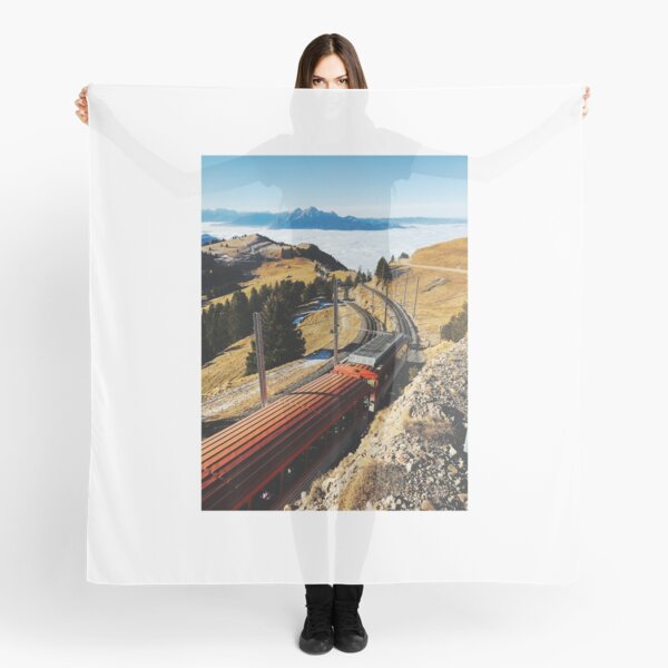Cogwheel Train on Mount Rigi With Alpine Range in Background Scarf