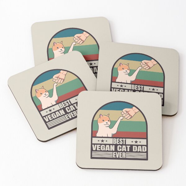 Item preview, Best Vegan Cat Dad Ever - Cute and Adorable Vegan Cat Dad Art designed and sold by thecatcouch.