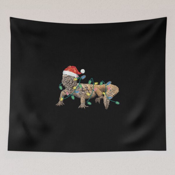 Item preview, Uromastyx Christmas Lights Santa Hat Dabb Lizard Mali designed and sold by StrongShirts.