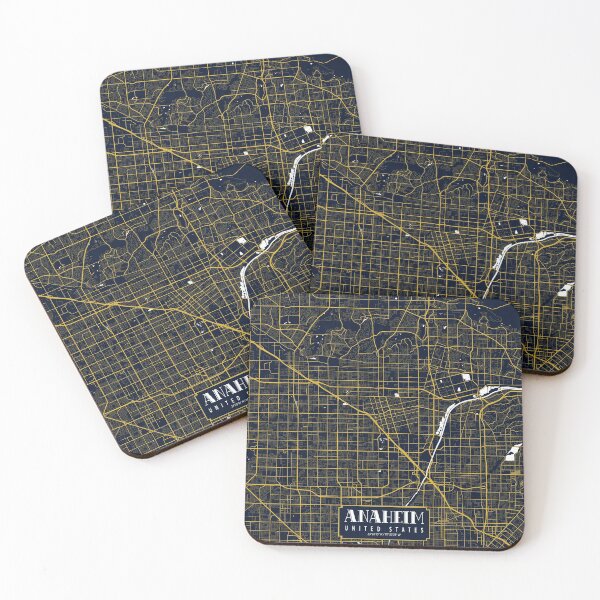 Item preview, Anaheim City Map of California, USA - Gold Art Deco designed and sold by deMAP.