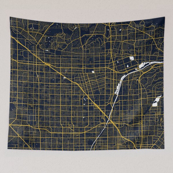 Item preview, Anaheim City Map of California, USA - Gold Art Deco designed and sold by deMAP.