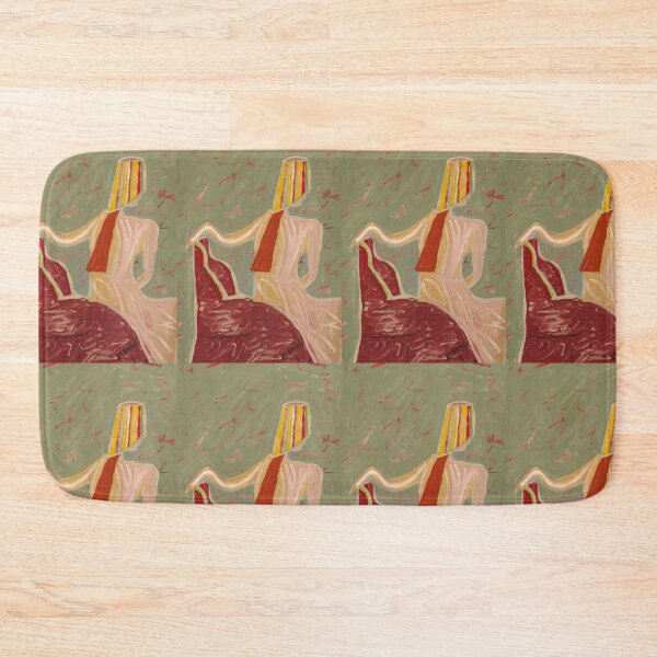Item preview, The lady in a Stripey Hat with greenish background designed and sold by BBBango.