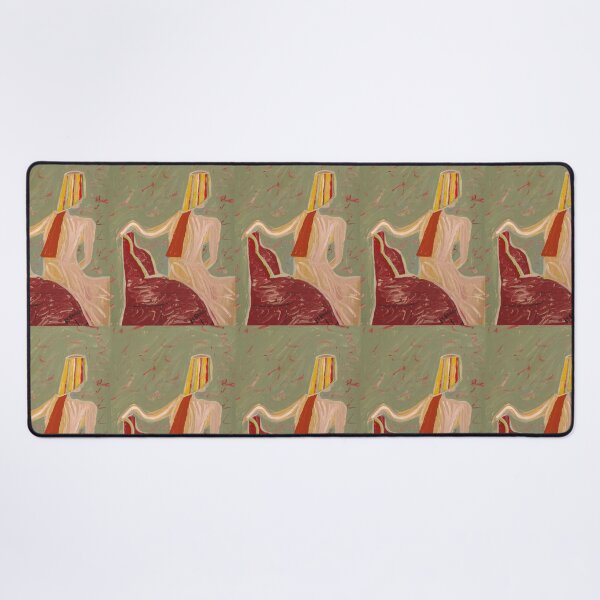 Item preview, The lady in a Stripey Hat with greenish background designed and sold by BBBango.
