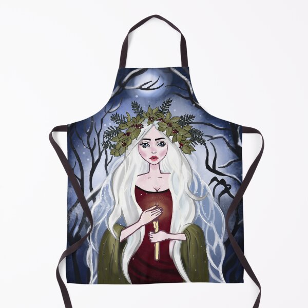 Item preview, Winter Solstice Witch, White Witch, Magical Forest Girl, Yule designed and sold by witchlingart.